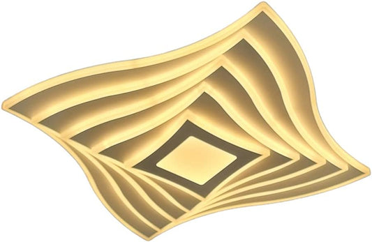 TEKHOME Plafoniera a led da interno moderna a soffitto forma quadrata 3D lampada adatta per camera da letto salone soggiorno solotto cucina locali commerciali 75W (Quadrata 3d - 3 Colori) C68-3C