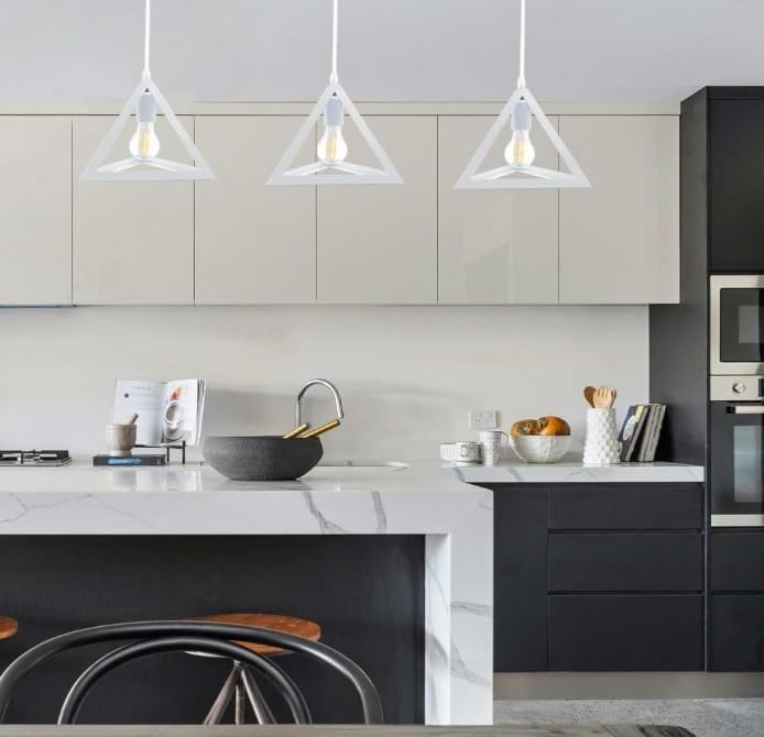 Lampadario moderno a triangolo senza lampadina E 27, in ferro stile moderno A35
