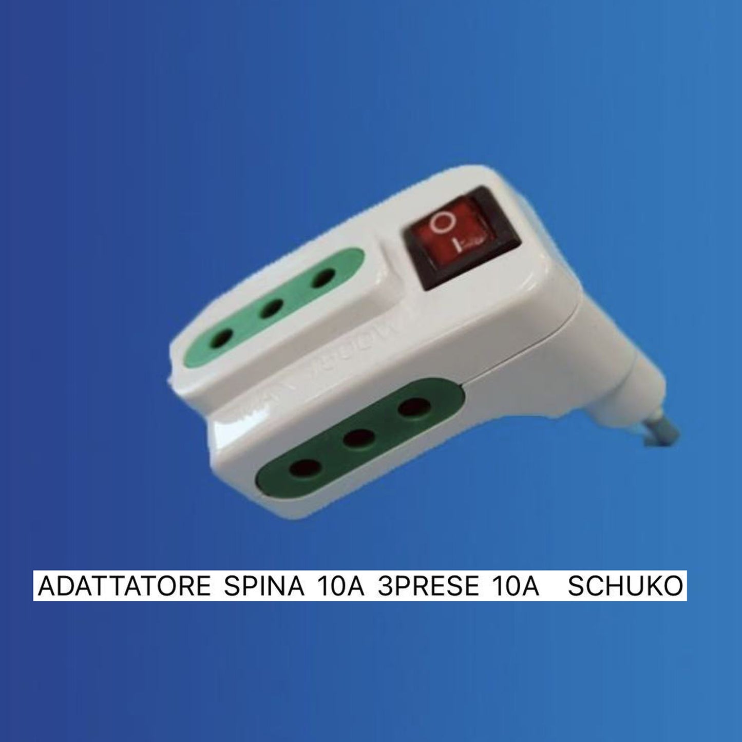 5 Pezzi Adattatore Spina 10A con 3 Prese Schuko, Multipresa Compatta con Interruttore ON/OFF, Max 2000W, Uso Domestico e Ufficio – Modello XSL1048