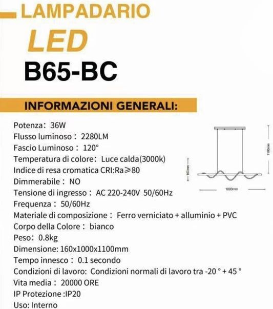 Lampadario LED NASTRO 36W B65