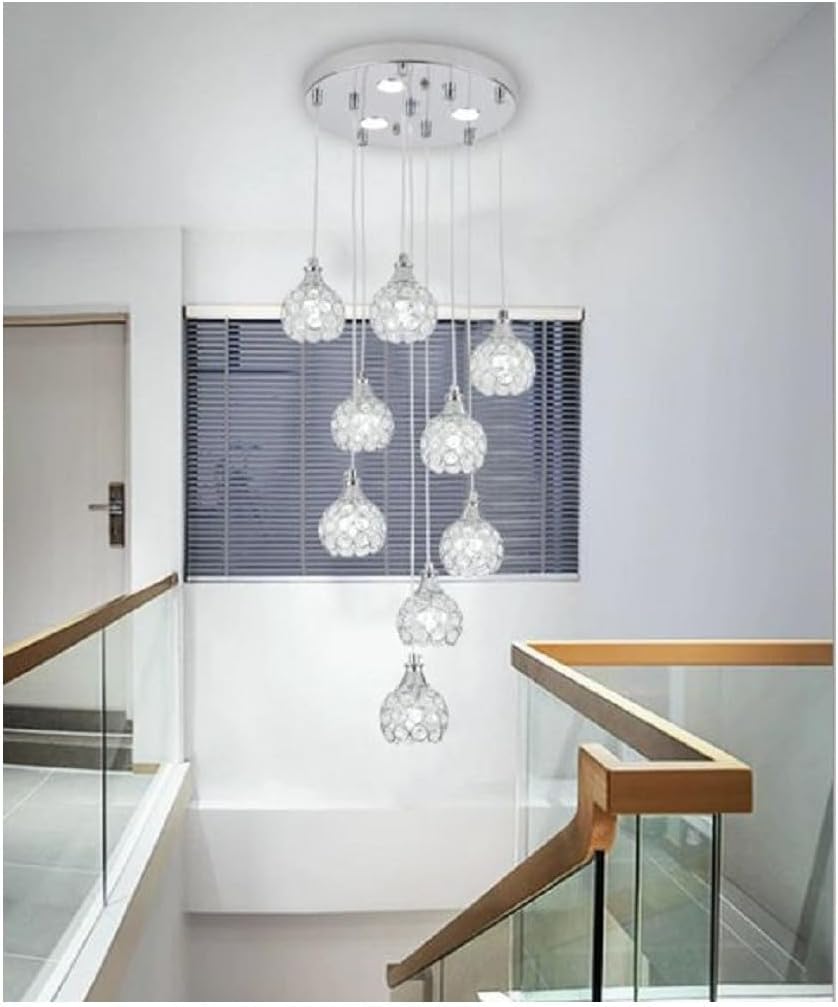 Lampadario a Sospensione Cascata elegante oro/argento B37