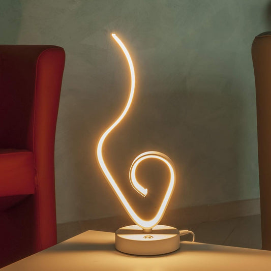 Lampada da Tavolo LED Design Moderno 9W, Luce 3000K/4000K/6500K, DC12V, Lampada Decorativa per Camera da Letto, Soggiorno, Comodino- D04