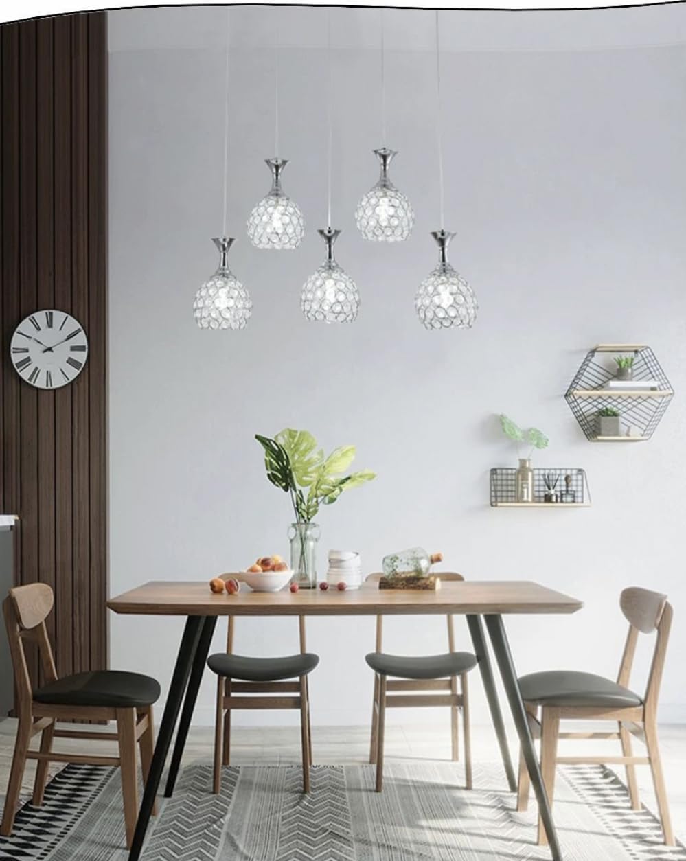 Lampadario led da soffitto a sospensione 35 watt luce fredda 6500k portalampada G9 con sfere con cristalli gocce in acrilico lampada plafoniera sospesa oro o argento B26