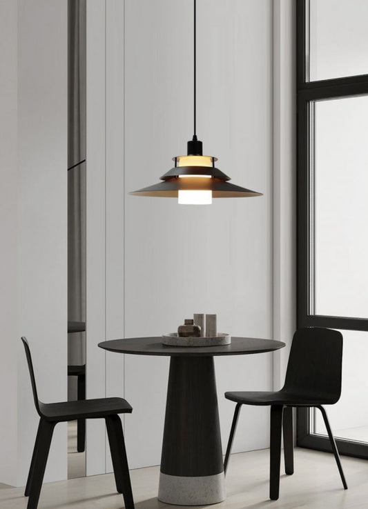 Lampadario a Sospensione E27, Design Moderno in Vetro e Ferro, Attacco E27, Altezza Regolabile 120cm, per Sala da Pranzo, Cucina, Soggiorno, LP-88