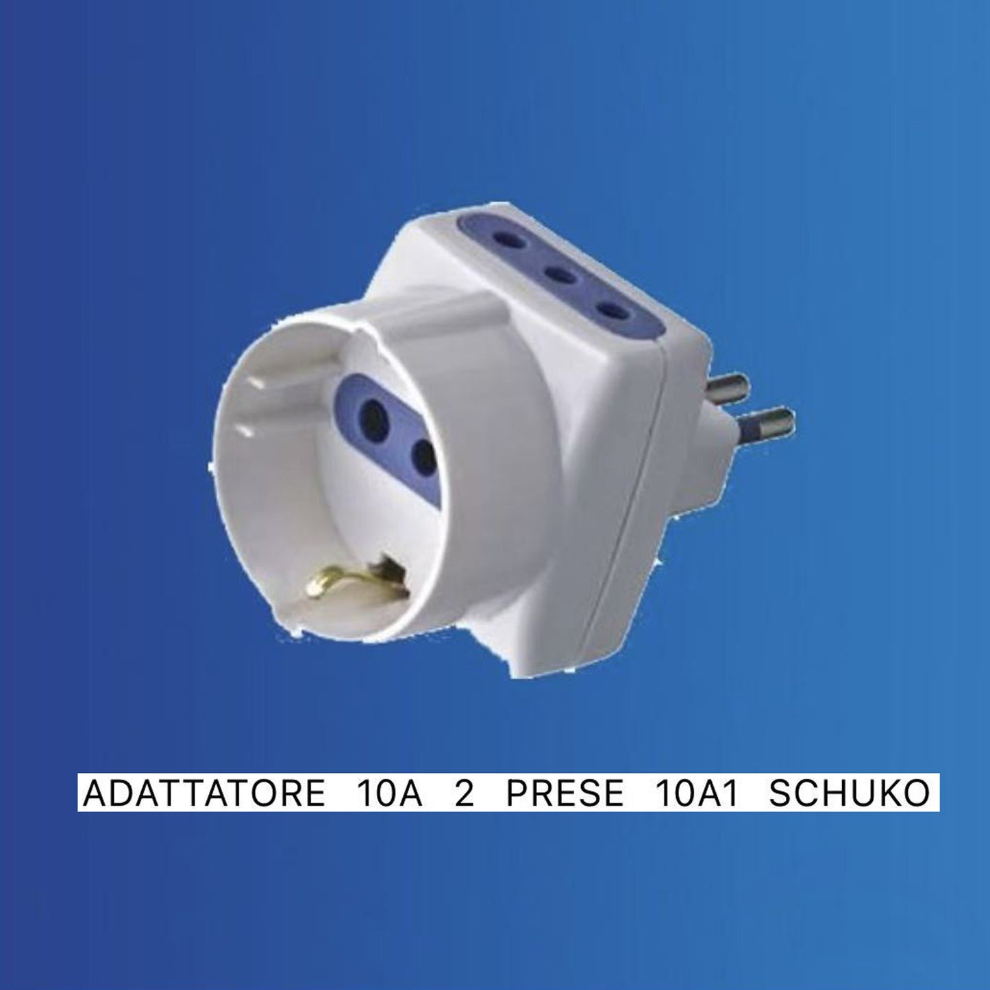 5PZ Adattatore Spina Italiana 10A con 2 Prese (Schuko + 10A Bipasso), Presa Multipla Compatta 250V per Casa e Ufficio – XSL1105