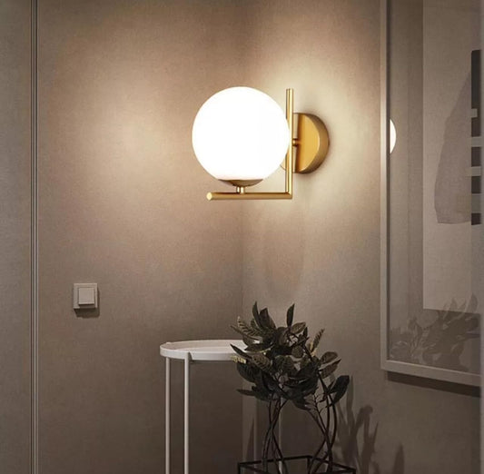 Applique da muro interno G9 in bronzo,lampada da parete Moderno in metallo e vetro per Camera da letto/Soggiorno/Bagno E79-B