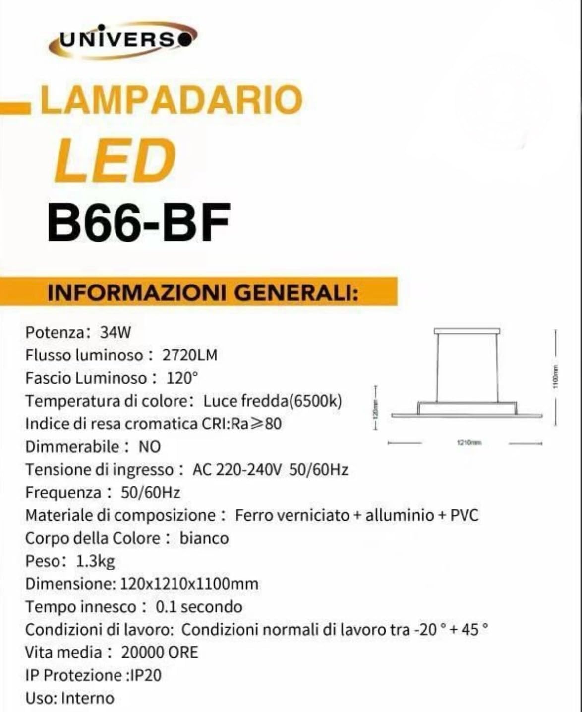 Lampadario LED SoftLine 34W B66