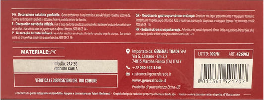 Cassetta Postale Natalizia Gonfiabile 107 cm, Decorazione Natalizia con Scritta “Santa Letters”, per Interno ed Esterno, con 2 Picchetti 426903