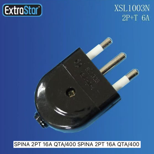 5 Pezzi –Spina Elettrica 2P+T 10A Italiana Nera, Spina Schuko Tipo F con Messa a Terra, 250V, Certificazione CE – XSL1003N