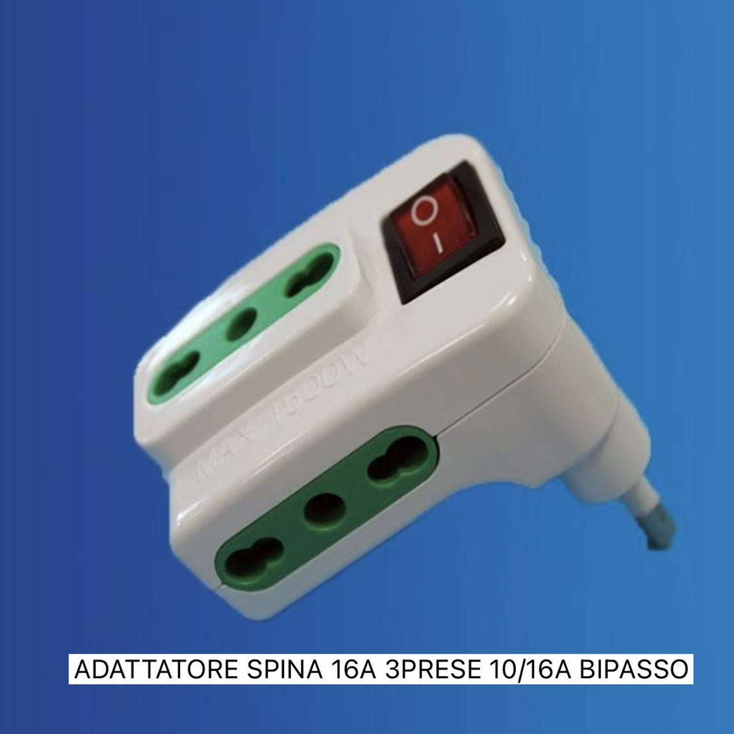 5 Pezzi Adattatore Spina 16A Tipo L con Interruttore, 3 Prese Bipasso 10/16A, Multipresa Salvaspazio 1500W – XSL1049