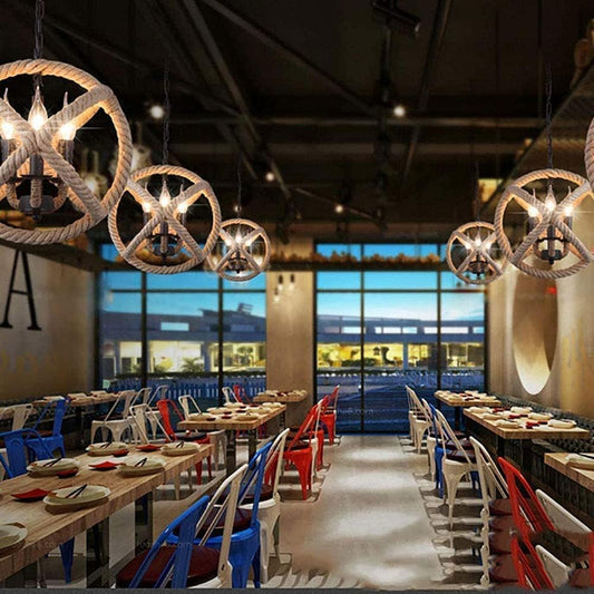 Lampada da soffitto a spago Industriale retrò Americano Ristorante Cafe Bar Lampada a Sospensione Negozio di Abbigliamento Bar Snack Milk Tea Shop Lampada da soffitto sospesa Interesting B55-3