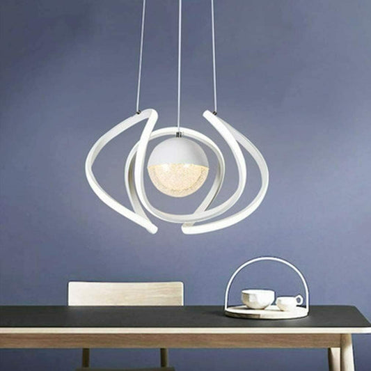 TEKHOME Lampadario a Sospensione LED con Fasce Metalliche 78W Design Moderno-3 colore della luce- per Soggiorno Camera da Letto Cucina Corridoio Sala da Pranzo B21-3C