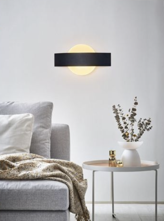 TEKHOME Applique da Parete LED Moderna con Regolazione Colore 3000K-6500K, Design Rotondo, 8W 600LM, 240°, IP20, Disponibile in Bianco e Nero, con Interruttore a 3 Temperature Colore E17
