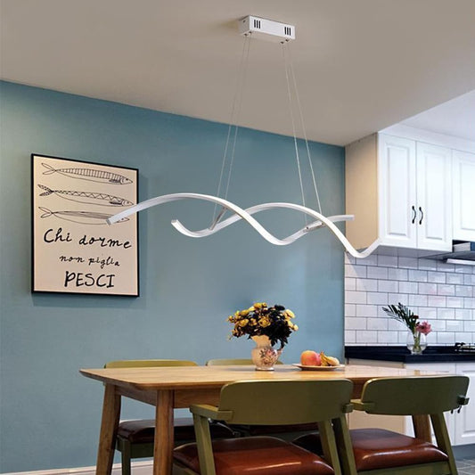 TEKHOME Lampadario led a sospensione 28 watt lampada moderna a onda twist bianco luce fredda 6500k calda 3000k naturale 4000k B56-A3C