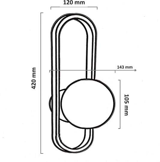 Applique da muro Oro con sfere bolle bianche design moderno minimal (Applique Ovale) AQ47