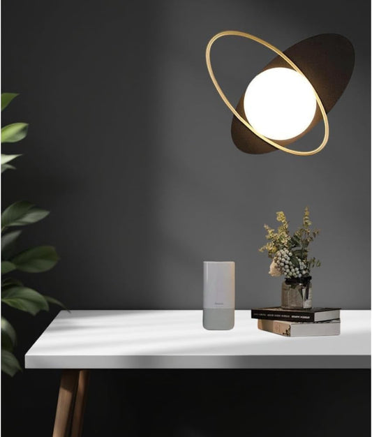 Applique LED da Parete G9, Design Moderno Nero e Oro, Sfera Opalina, Luce Diffusa per Camera, Soggiorno, Corridoio, Ingresso, Lampada Decorativa in Metallo Elegante AQ58