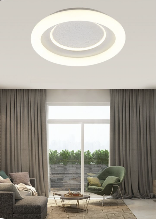 TEKHOME Plafoniera LED Soffitto 40W, Ø500mm Bianco Moderno, 3200LM, 3 Temperature Colore 3000K-6500K, Luce da Soffitto Non Dimmerabile, CRI≥80, IP20, per Soggiorno Camera Ufficio - PN-29-3C