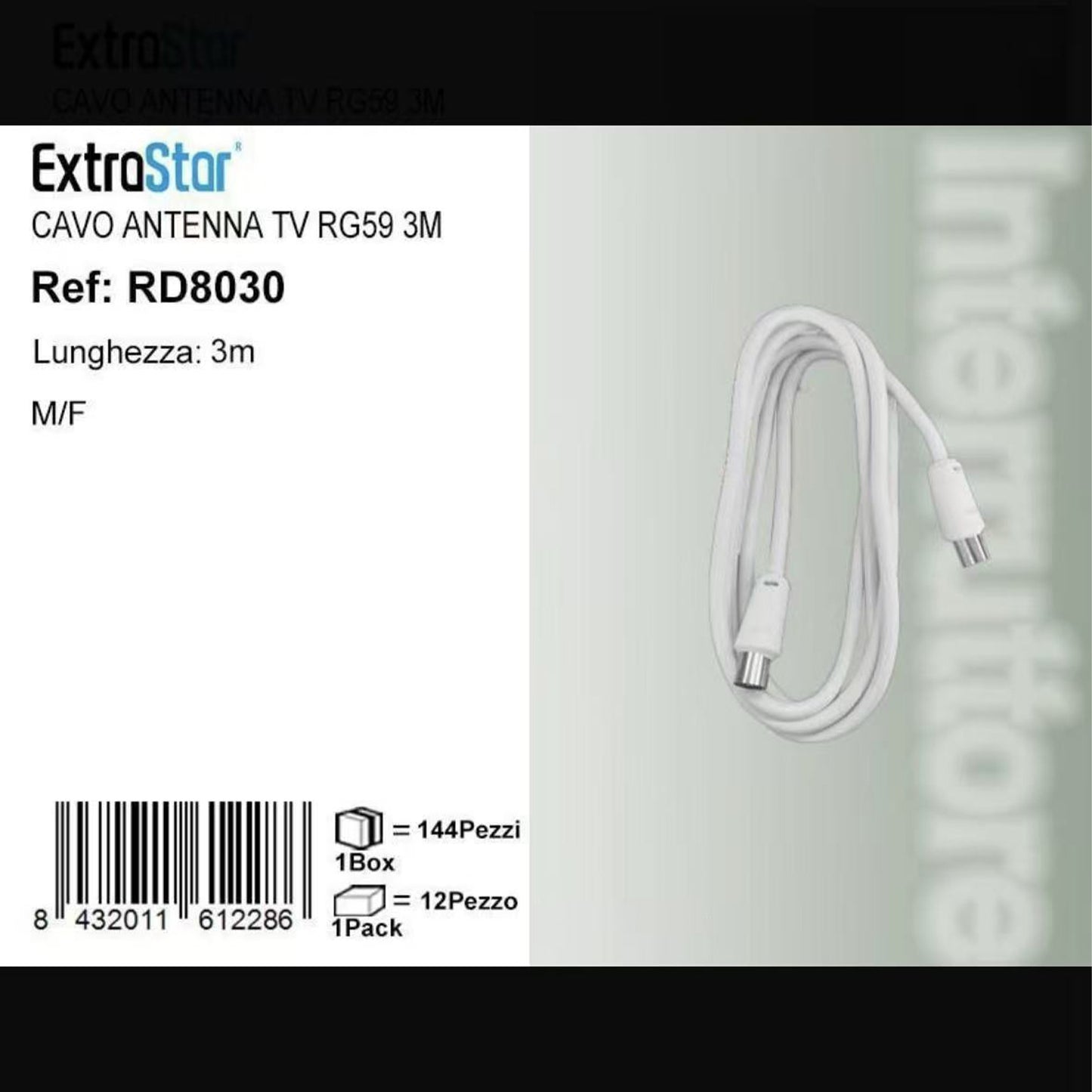 Cavo Antenna TV RG59 3 Metri Maschio Femmina, Set da 12 Pezzi, Cavo Coassiale per Digitale Terrestre e Decoder – RD8030 Visita lo Store di TEKHOME
