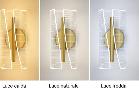 Applique da parete LED 6W con luce regolabile 3000K-4000K-6500K, design moderno in metallo e acrilico, lampada da muro per soggiorno, camera da letto e corridoio, IP20 AQ32-3C