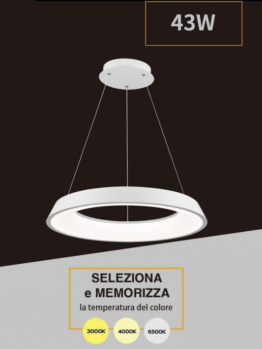 TEKHOME Lampadari a led 43 watt tre colorazioni di luce lampada da soffitto a sospensione ultra moderno cucina soggiorno A71