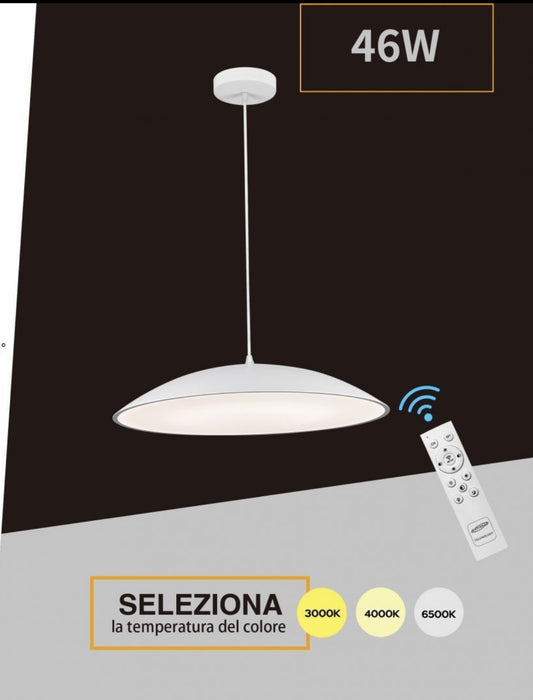 TEKHOME Lampadario a led a sospensione 46 watt 3 colorazione di luce dimmerabile con telecomando lampada da cucina soggiorno B81