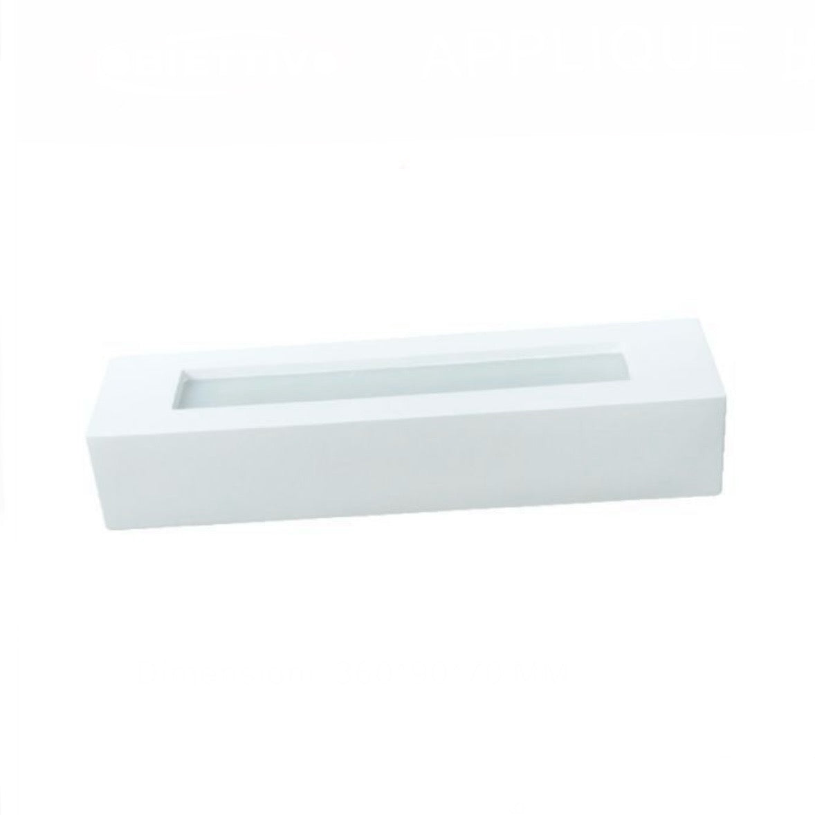 Applique in Gesso da Parete Bianco, Luce Indiretta Up&Down, Verniciabile, Attacco 2xE14, Lampada da Muro Moderna per Interni – GS-E06