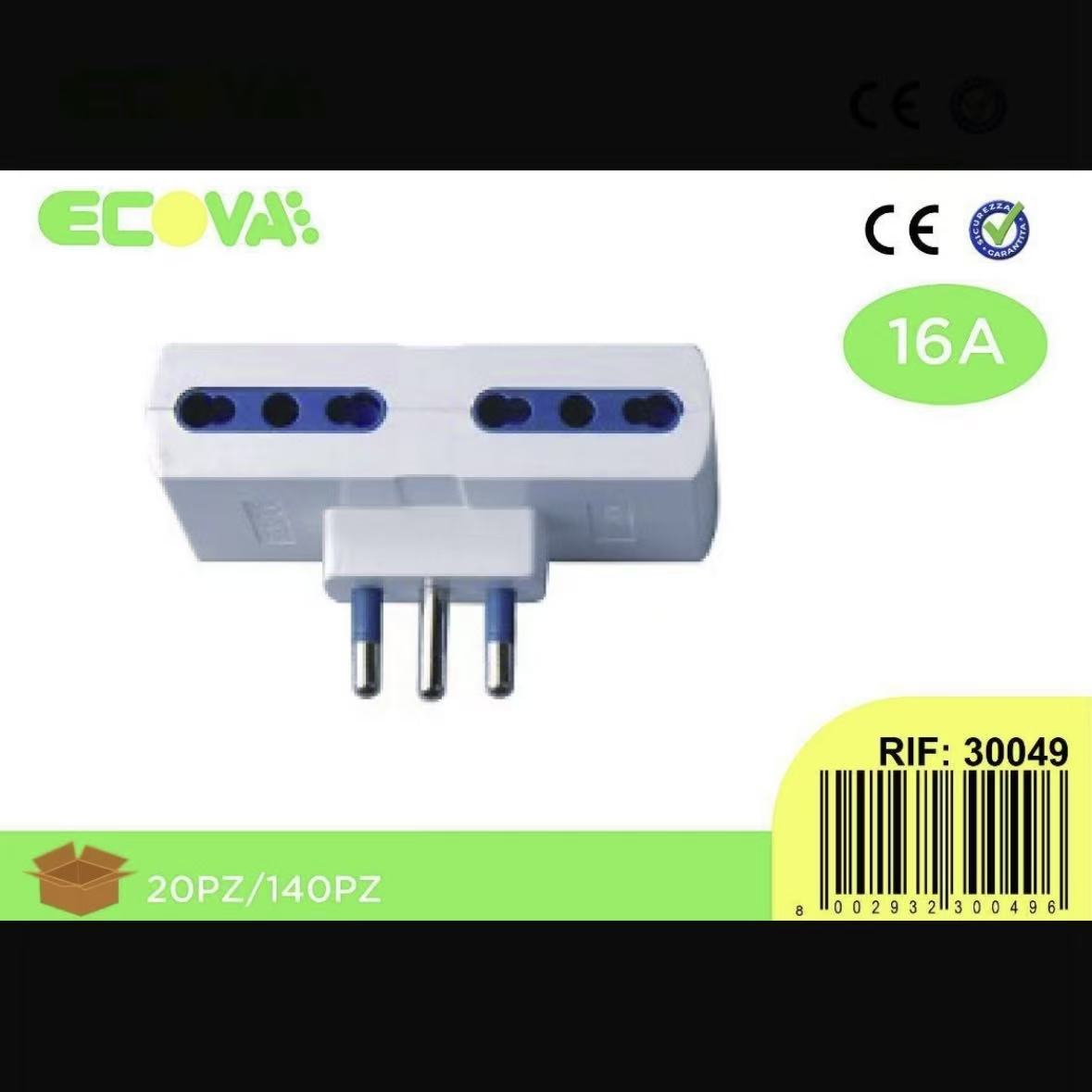 5 Pezzi – Adattatore Multiplo 16A Bipasso 2P+T Italiano – Presa Tripla Salvaspazio per Casa e Ufficio – RIF.30049