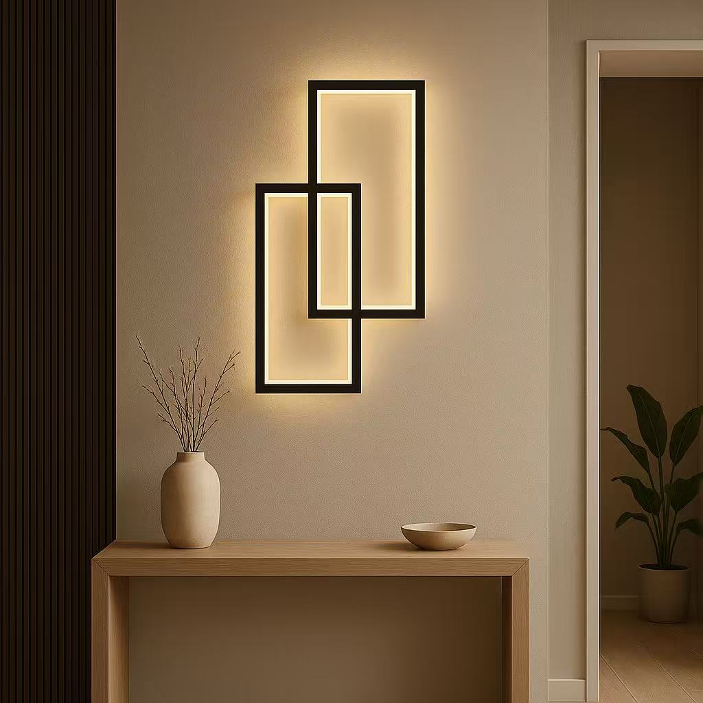 TEKHOME Applique da muro LED 32W moderna rettangolare, luce bianca regolabile 3000K-6500K, lampada da parete per camera da letto soggiorno, disponibile in Bianco e Nero AQ25