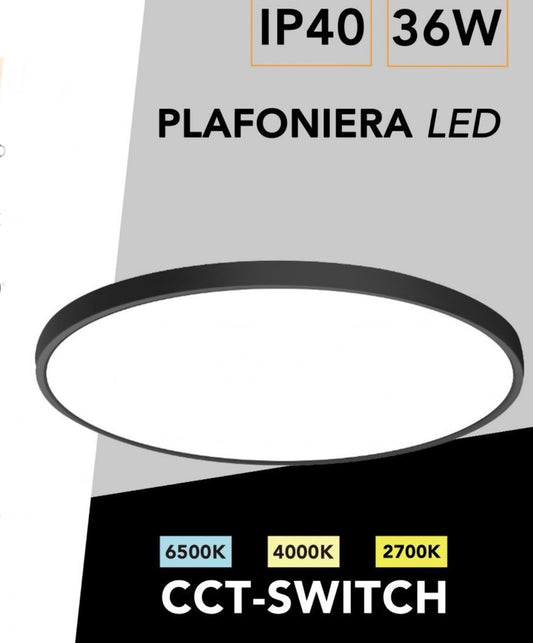 TEKHOME Plafoniera LED Soffitto 36/45W,3colore 3600/4950LM IP40 Impermeabile Rotonda Ø48/60CM Lampadario LED Moderna Luce Soffitto per Cameretta, Cucina, Soggiorno, Balcone -LV