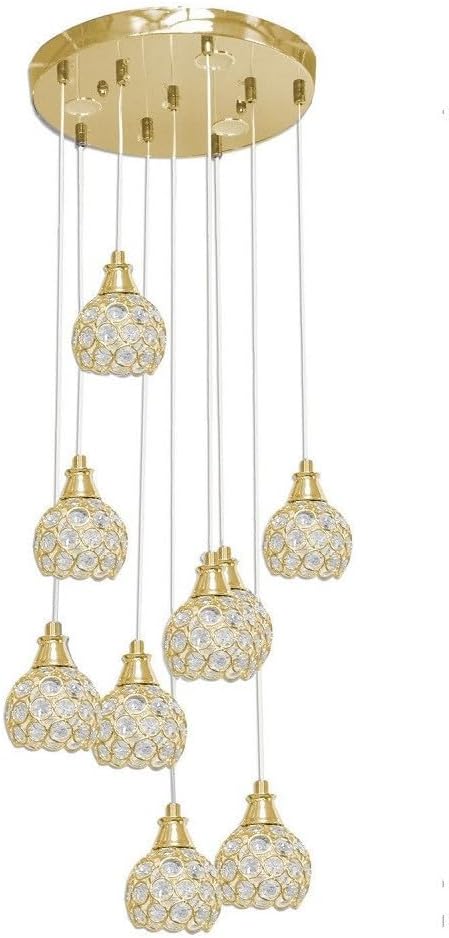 Lampadario a Sospensione Cascata elegante oro/argento B37