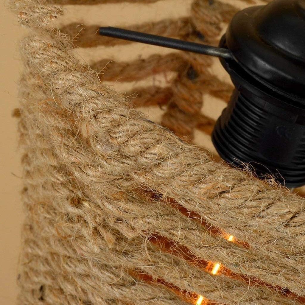 Lampadario di campagna, lampada a sospensione nostalgica retrò creativa a testa singola in corda di lino apparecchio di illuminazione a sospensione per sala da pranzo con isola della cucina A55