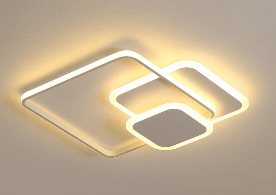 TEKHOME Plafoniera LED 48W Design Quadrato Sovrapposto Bianca Stile Moderno per Interni IP20 per Corridoio Soggiorno Camera da Letto C31-3C