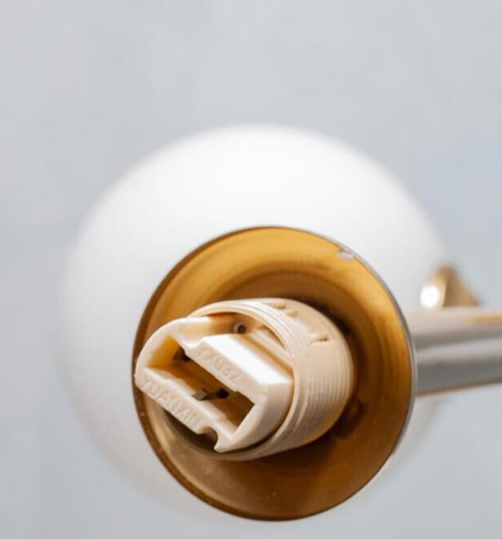 Lampadario a sospensione lampada moderna da soffitto con corpo in metallo color bronzo e sfera in vetro attacco per lampadina G9 (Oro, 5 sfere struttura twister) B96