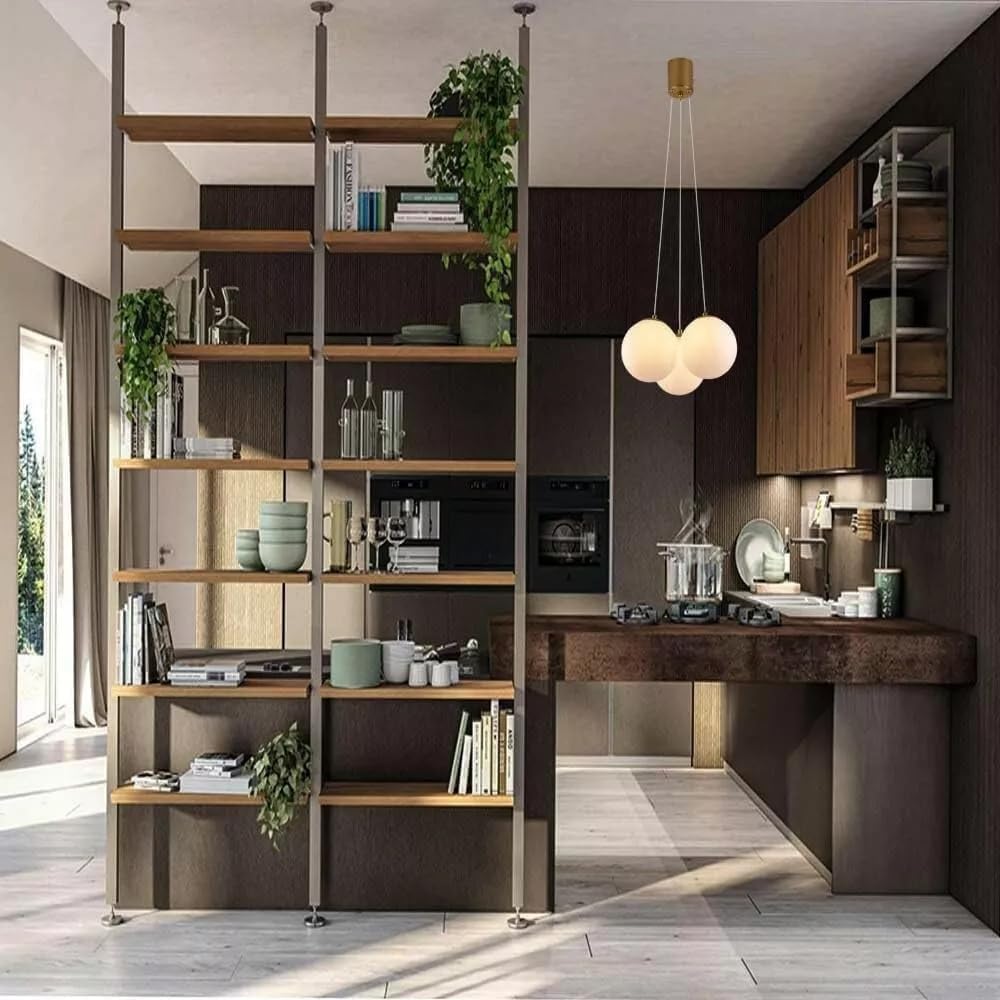 Lampadario a sospensione 3 sfere g9 sfera color bianco bronzo LP84-3