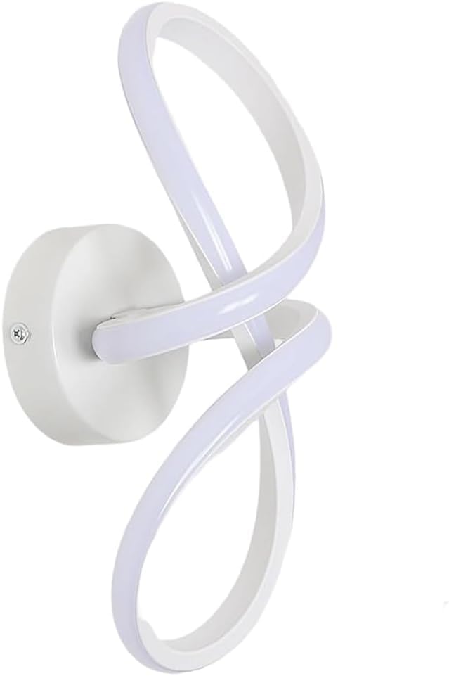 TEKHOME Applique LED da Muro 13W Moderno Bianco Forma a Nastro Infinito 3 Colori 3000K/4000K/6500K Lampada da Parete Interno Design Creativo AQ30-3C