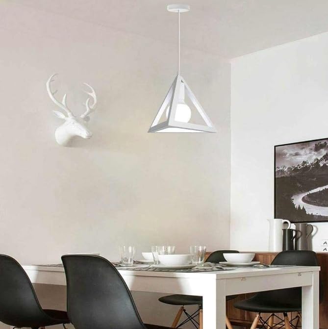 Lampadario moderno a triangolo senza lampadina E 27, in ferro stile moderno A35