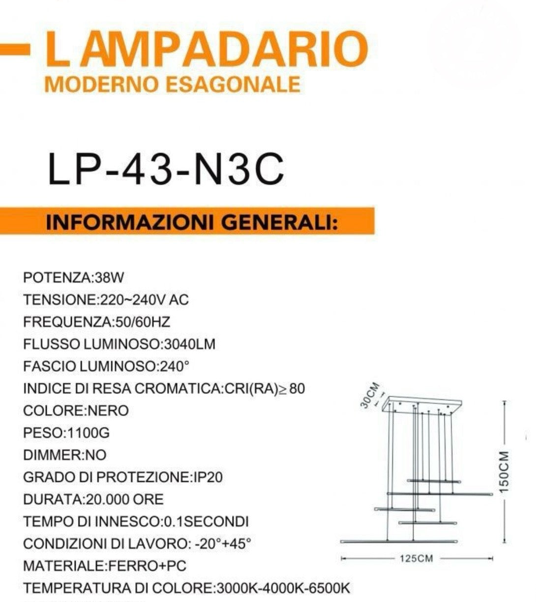 Lampadario LED Moderno Skylines LP-43
