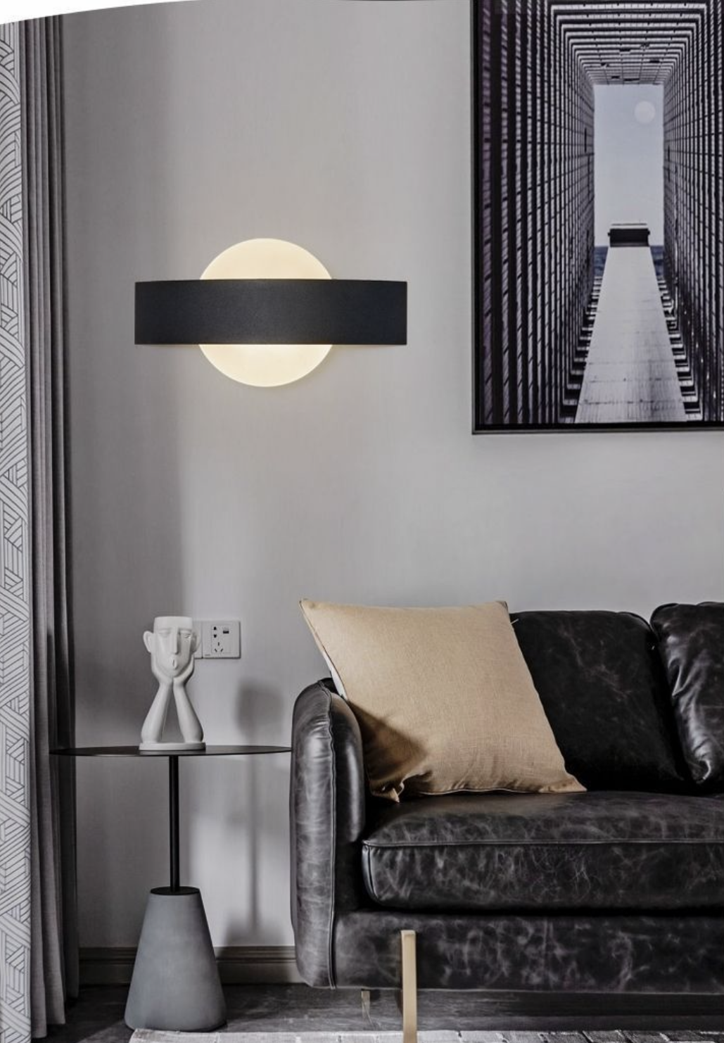 TEKHOME Applique da Parete LED Moderna con Regolazione Colore 3000K-6500K, Design Rotondo, 8W 600LM, 240°, IP20, Disponibile in Bianco e Nero, con Interruttore a 3 Temperature Colore E17