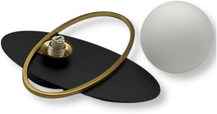 Applique LED da Parete G9, Design Moderno Nero e Oro, Sfera Opalina, Luce Diffusa per Camera, Soggiorno, Corridoio, Ingresso, Lampada Decorativa in Metallo Elegante AQ58