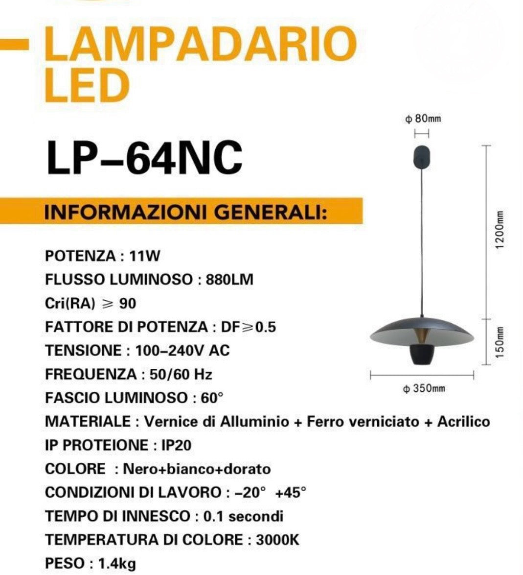 Lampadario a sospensione fungo LP-64