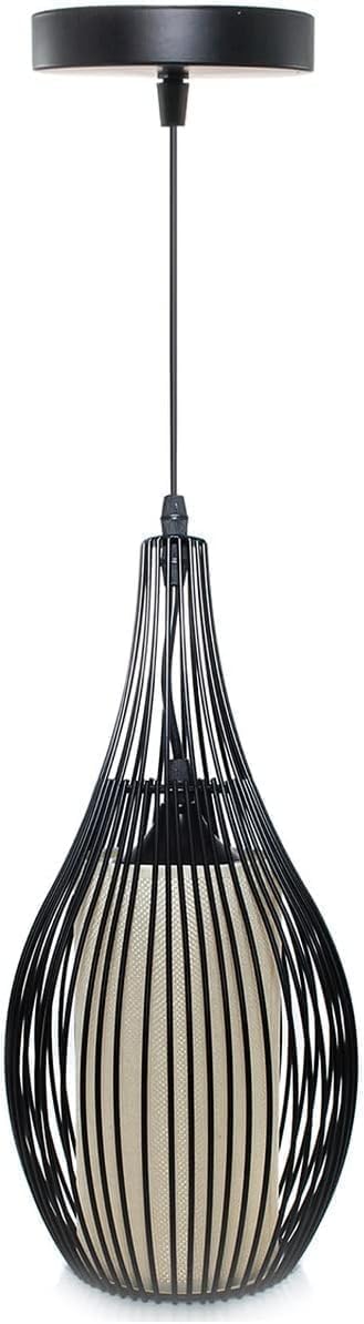 Lampadario Moderno A Sospensione A Fasce Intrecciate BIANCO O NERO In Ferro Verniciato Opaco Attacco 1xE27 Lunghezza Filo Regolabile 100cm (LAMPADINA NON INCLUSA) B19