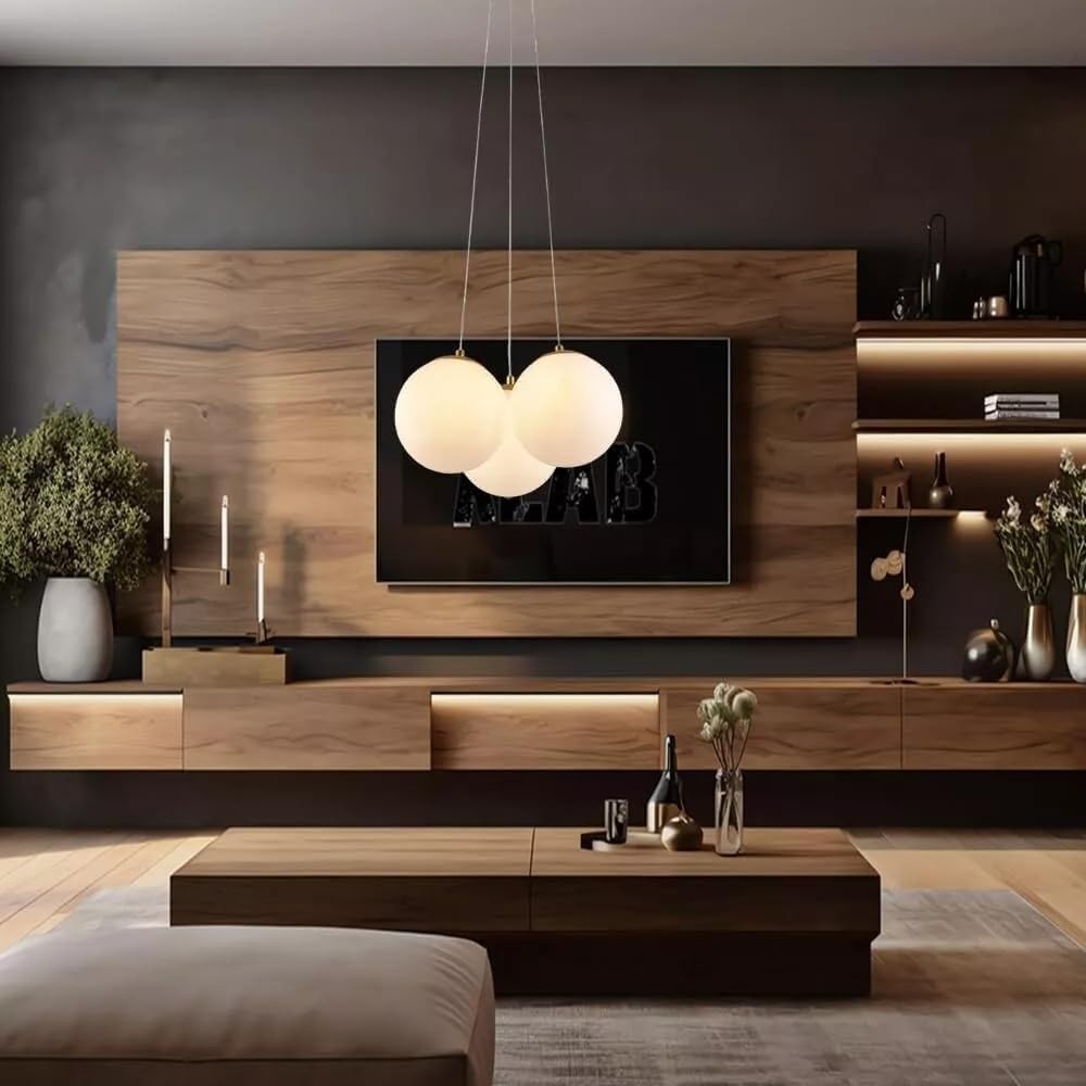 Lampadario a sospensione 3 sfere g9 sfera color bianco bronzo LP84-3