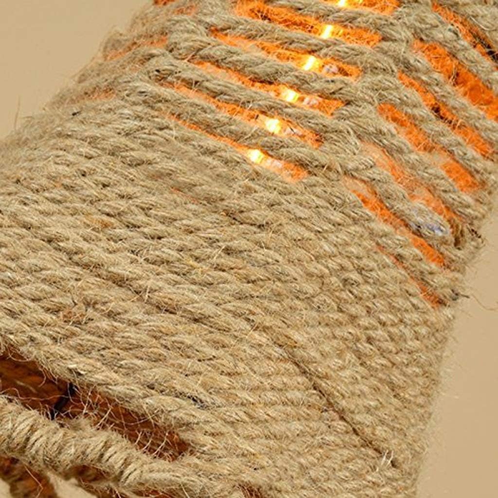 Lampadario di campagna, lampada a sospensione nostalgica retrò creativa a testa singola in corda di lino apparecchio di illuminazione a sospensione per sala da pranzo con isola della cucina A55