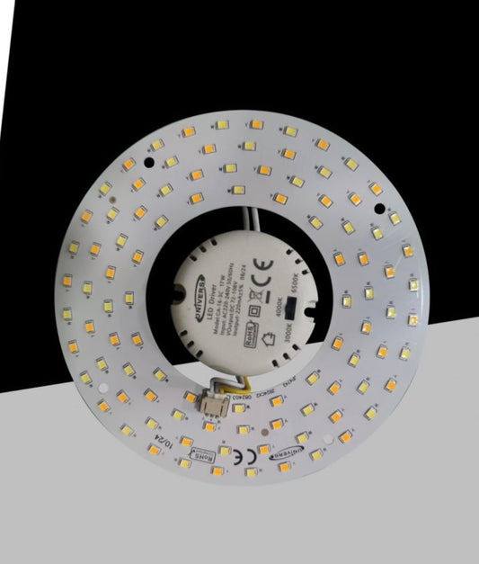 TEKHOME Modulo LED Rotondo 17W 2250LM Ø150mm, Luce Regolabile 3000K-6500K, CRI≥80, Angolo 120°, IP20, per Plafoniere e Lampade da Soffitto CA-16-3C