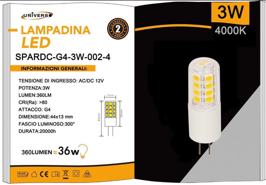 Lampadine LED G4 3W 360LM 12V 10 Pezzi G4-3W-002
