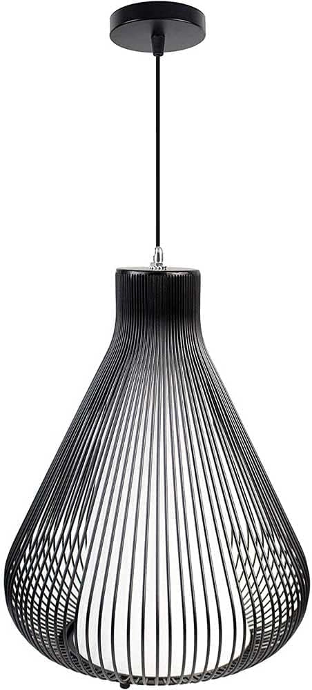 Lampadario da soffitto a goccia sospensione bianco e nero portalampada E27 arredamento moderno B18