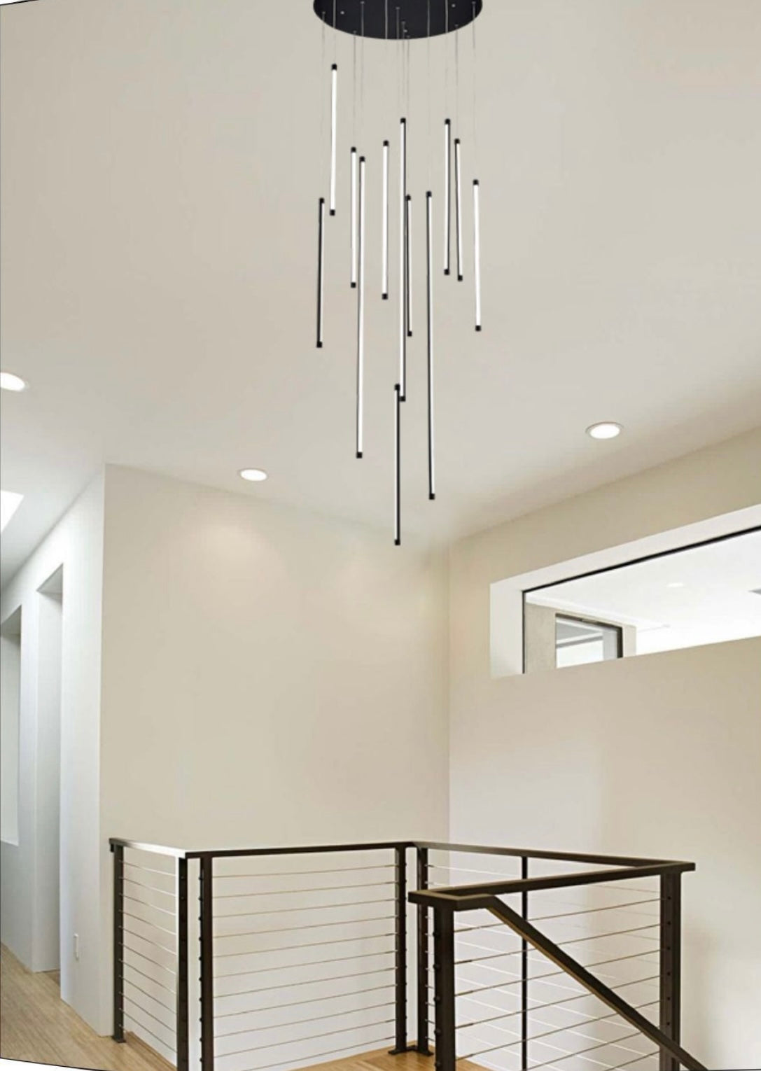 Lampadario Cascata moderno 105w bianco/nero LP-45