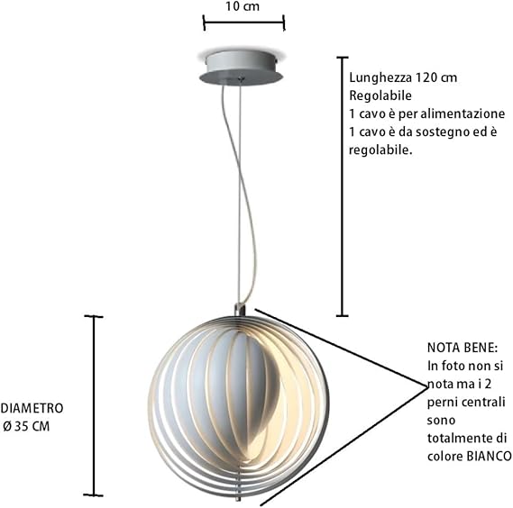 Lampadario a sospensione fasce sferiche - ⌀ 35 cm LP-85