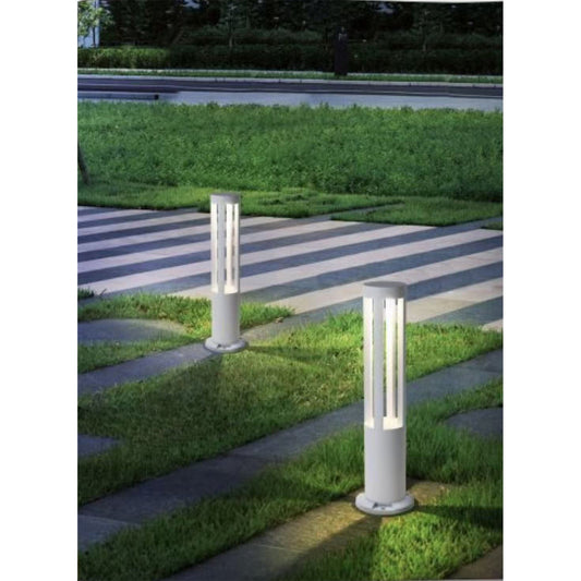 Lampada da giardino IP65 12W per esterno, bollard light in alluminio+vetro, 600lm, 3000K/4000K/6500K – Serie ES28