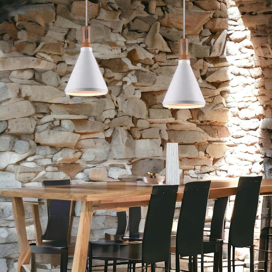 Lampadario da soffitto a sospensione con attacco E27 (lampadina non inclusa) moderno industriale a forma di cono A94